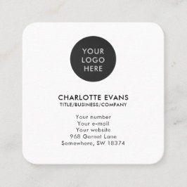 Logotyp för enkel vit QR-kod Fyrkantigt Visitkort