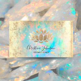 logotyp för esthetician faux guld foil lotus visitkort