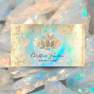 logotyp för esthetician faux guld foil lotus visitkort