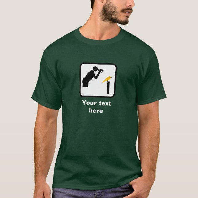 Logotyp för fågel-/fågelvaktare (Mörk) - Anpassade Tee Shirt (Framsida)