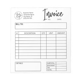 Logotyp för fakturaraddsformulär för Anpassningsba Anteckningsblock