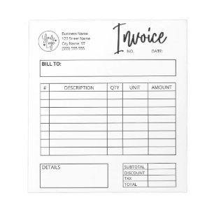 Logotyp för fakturaraddsformulär för Anpassningsba Anteckningsblock