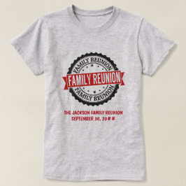 Logotyp för familjeåterförening svart röd t shirt