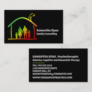 Logotyp för familjebehandling, psykoterapist visitkort