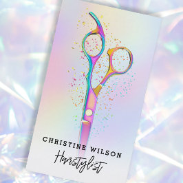 logotyp för färglösa hårfrisörsax visitkort