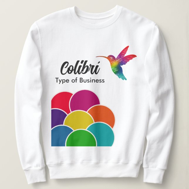 Logotyp för färgstarka och brant hummingbird Busin T Shirt (Design framsida)