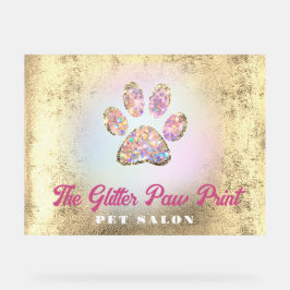 logotyp för faux-folie, bakgrund, glitter paw prin