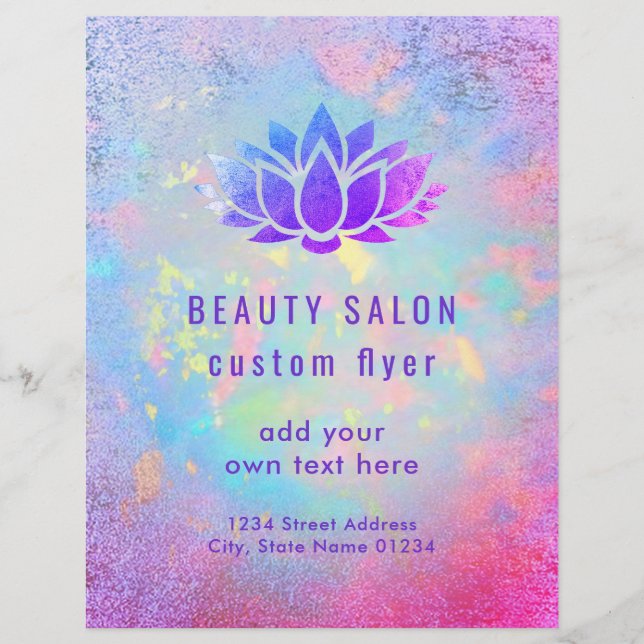 LOGOTYP för FAUX lila foil lotus  Reklamblad (Framsidan)