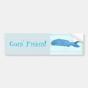 logotyp för fisk för goinfishinblått bildekal
