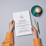 Logotyp för företag | Enkel svartvit Anpassningsba Flygblad<br><div class="desc">En enkel svartvit affärsflygarmall i anpassningsbarna i ett enkelt minimalistiskt stil som lätt kan ändras och uppdateras med din egen logotyp,  produktinformation,  prissättning med mera! Välj storlek för flygblad och typ av papper på Alternativ-menyn.</div>