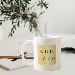 Logotyp för företag i Beige kräm färg Kaffemugg