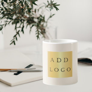 Logotyp för företag i Beige kräm färg Kaffemugg