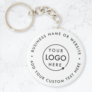 Logotyp för företag   Minimal enkel vit Profession Nyckelring