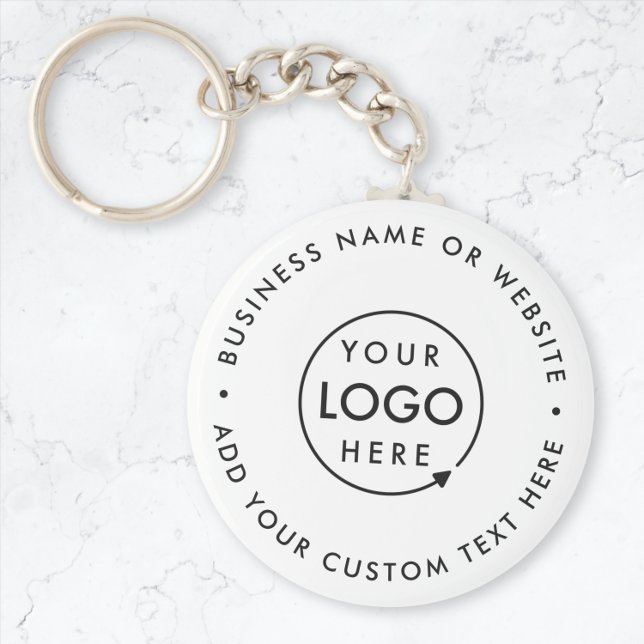 Logotyp för företag | Minimal enkel vit Profession Nyckelring (Skapare uppladdad)