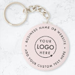 Logotyp för företag |  Rosa Feminin Professionell Nyckelring<br><div class="desc">En enkel affärsmall för  rosa i ett modernt minimalistiskt stil som lätt kan uppdateras med företagets logotyp och text. Om du behöver hjälp med att anpassa den här produkten kontaktar du mig med hjälp av meddelandeknappen och jag kommer att vara lycklig för att hjälpa till.</div>