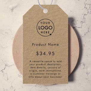 Logotyp för företag Rustic Kraft-produkts Prisa Presentetikett