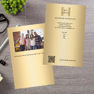 logotyp för foto för Guld-företag, qr-kod Flygblad