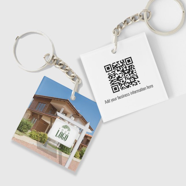 Logotyp för fotoAnpassningsbar i Real Gods Logotyp (Real Estate Custom QR Code key chain. )