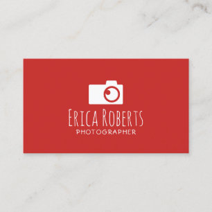 Logotyp för fotografikameror - minimalt rött foto visitkort