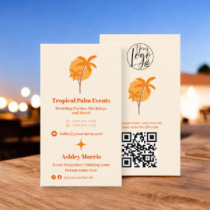 Logotyp för fotoqr-kod för den moderna orangens hä visitkort
