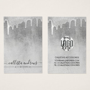 Logotyp för Glamorösa Silver Tick Glitter-drivruti Visitkort