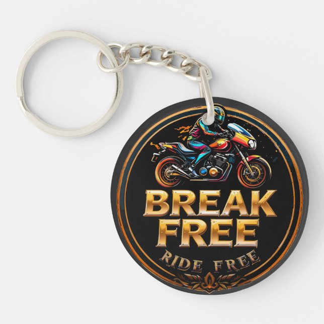 Logotyp för Golden Badge med Break-fri Biker (Framsidan)