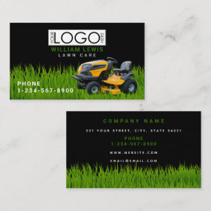 Logotyp för gräsmatta liggande gräsrotsmassa visitkort