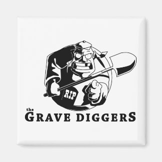 logotyp för gravgrävare magnet