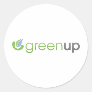 Logotyp för GreenUp-Vågrät Runt Klistermärke