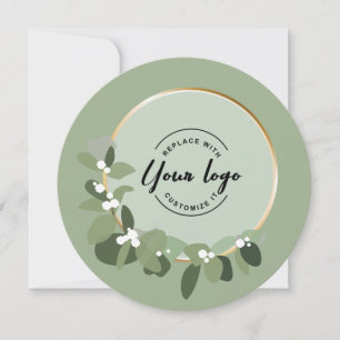 Logotyp för grönt Helgdag för Anpassningsbar av ut Julkort