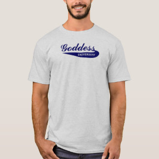 Logotyp för gudinnauniversitetenblått t-shirt