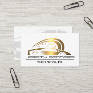 Logotyp för Guld-metallisk sportbil Visitkort