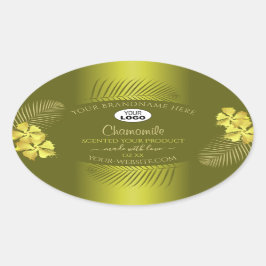 Logotyp för Gult av hawaii Flowers för efterställd Ovalt Klistermärke