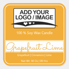 Logotyp för Gult för enkel Orange på modern kvadra Fyrkantigt Klistermärke