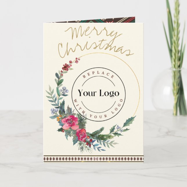 Logotyp för hälsning av andedräkt i god jul kort (Framsida)