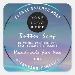 Logotyp för handgjord  av Butter Soap Cosmetics-ha Fyrkantigt Klistermärke