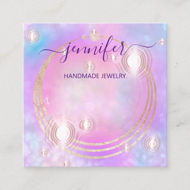 Logotyp för handgjord judisk Anpassningsbar Modern Fyrkantigt Visitkort (Framsida)