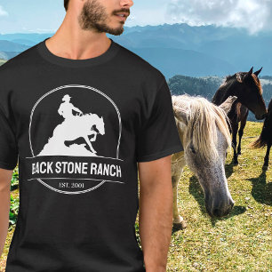 Logotyp för hästranch som håller kvar westerna lad t shirt