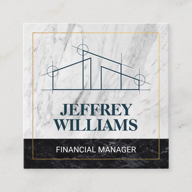 Logotyp för hemarkitektur fyrkantigt visitkort (Framsida)