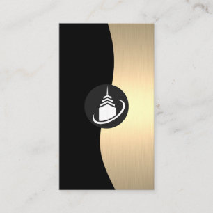 Logotyp för hemarkitektur Guld Luxe Monogram Visitkort