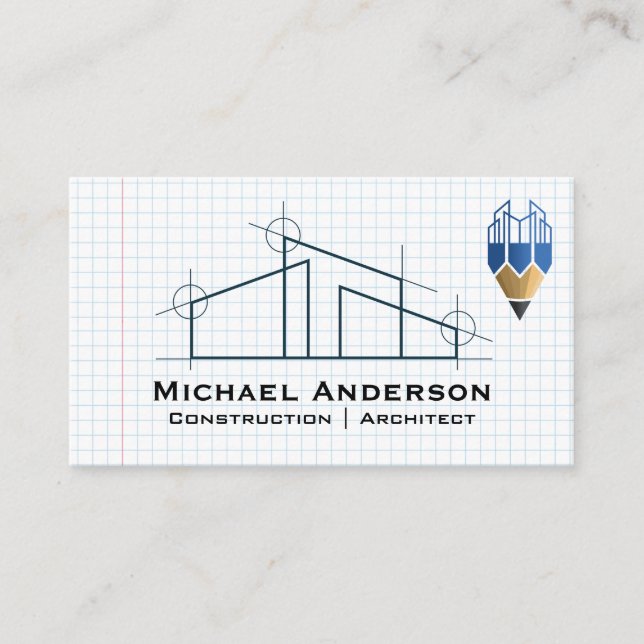 Logotyp för hemarkitektur | Rutnät Pappert | Bygg Visitkort (Framsida)