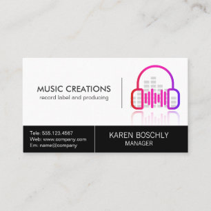 Logotyp för hörlurar Audio Digital ikon Visitkort