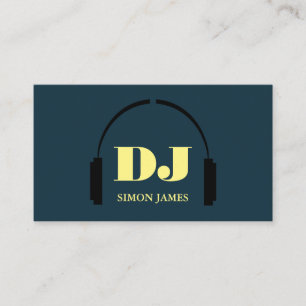 Logotyp för hörlurar, Professionell-DJ-Affärskort Visitkort