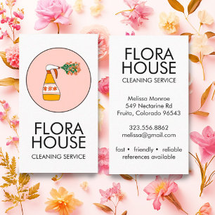Logotyp för House Städning Service Spray Flaska Bl Visitkort