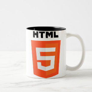Logotyp för HTML 5 Två-Tonad Mugg