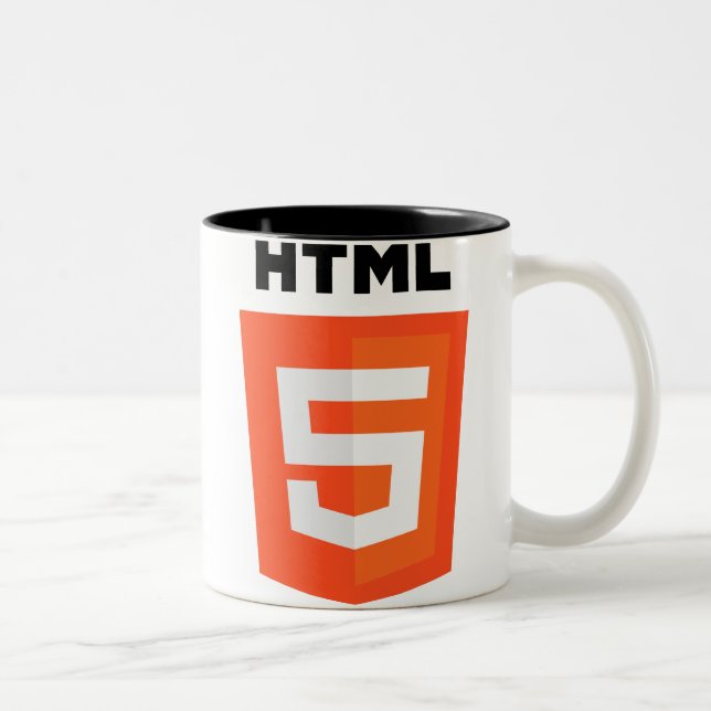 Logotyp för HTML 5 Två-Tonad Mugg (Höger)