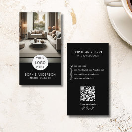 Logotyp för inredningsdesigner Foto QR Sociala med Visitkort