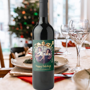 Logotyp för julfotboll i guld, grönt- vinflaska etikett