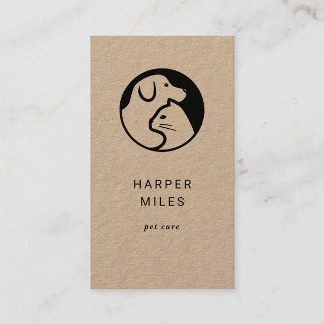 Logotyp för katt- och hund-pussel visitkort (Framsida)