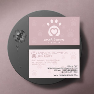 Logotyp för klor Husdjur Grooming Hundpromenerare  Visitkort